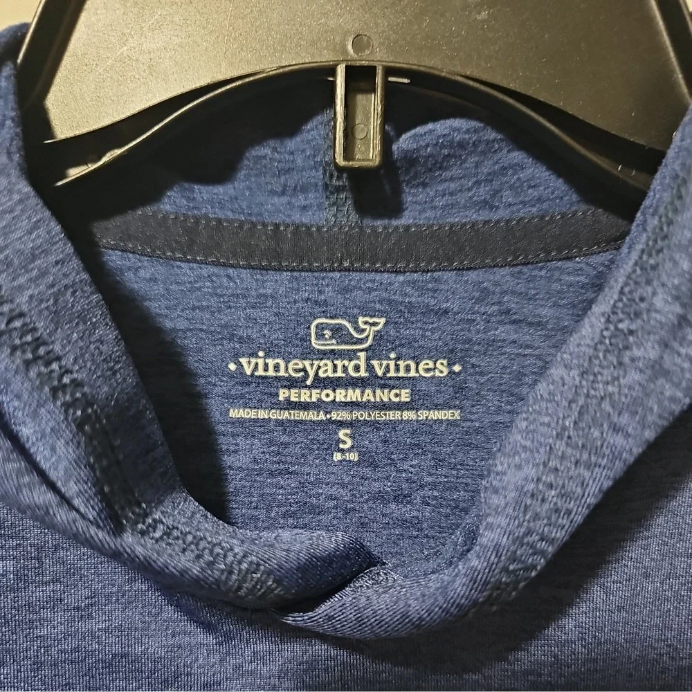 Vineyard Vines Boys‎ Small 8-10 Navy Blue Whale Logo Graphic Hoodie Sweatshirt
